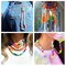 3960 Pieces Pony Beads for Bracelet Making Kit 48 Colors Kandi Beads Set, 2400 Pieces Plastic Rainbow Bead Bulk and 1560pcs Letter Beads with 20 Meter Elastic Threads for Craft Jewelry Necklace